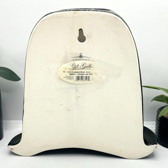 GiftCraft Black & White Polka Dot Ceramic Hanging Hat PLANTER by Gift Gallery 9" - Picture 5 of 9